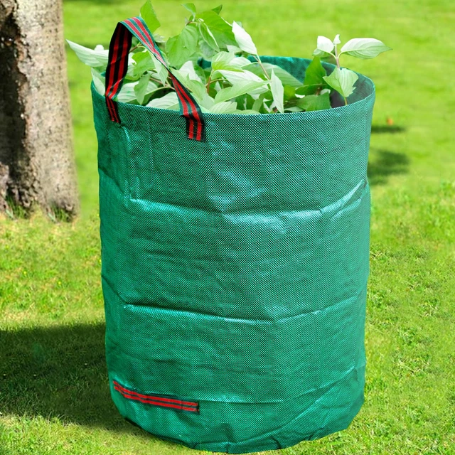 Hibisaws Lot De 3 Sacs Jardinage 272L Extra-Résistants – Sacs Déchets Verts Indéchirables Avec Poignées, Pliable Et Autoportant, Supporte Jusqu'à 50 Kg