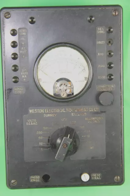 Vintage Multimeter Weston ELECTRICAL INSTRUMENTS Model E665 Vintage Multimeter Weston ELECTRICAL INSTRUMENTS Model E665