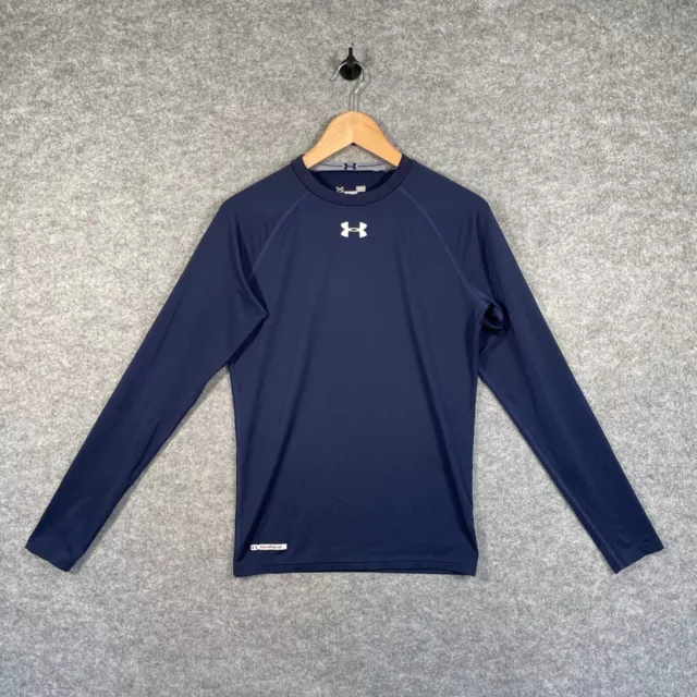 UNDER ARMOUR Base Layer Size Large Kids Boys Blue Compression Long Sleeve Top