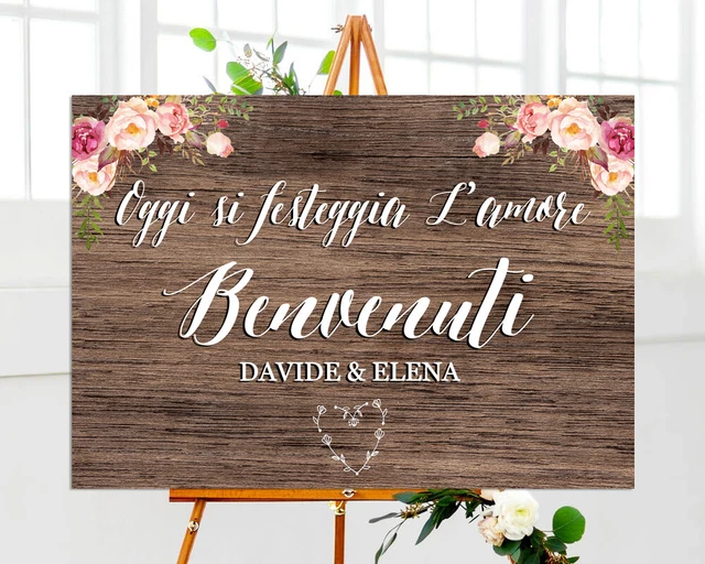 Cartello Benvenuto Matrimonio Personalizzato Con Foto E Nome - Pannello In Schiuma Rigida 60x40 Cm - Decorazione Da Cavalletto - 3