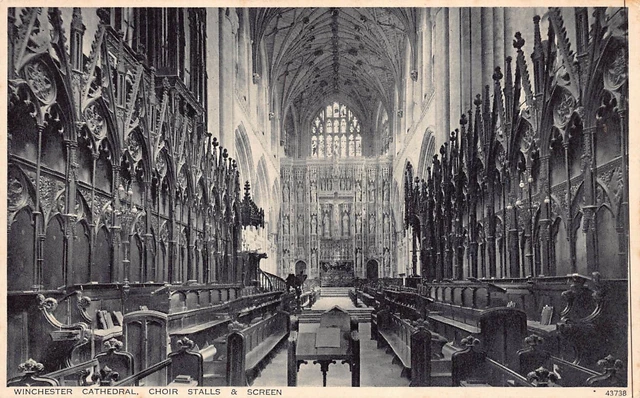 Winchester Cathedral Choir & Screen Hampshire Postcard Unposted