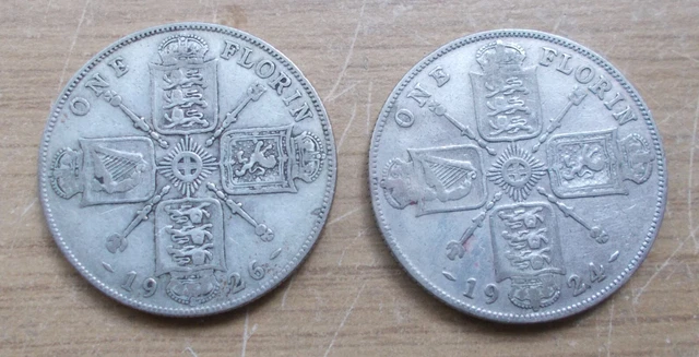 TWO RARER DATE FLORINS 1924 and 1926