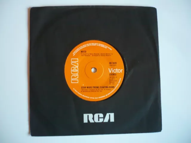 Meco Star Wars Theme / Cantina Band 7" Vinyl UK 1977 RCA Disco Single EXC