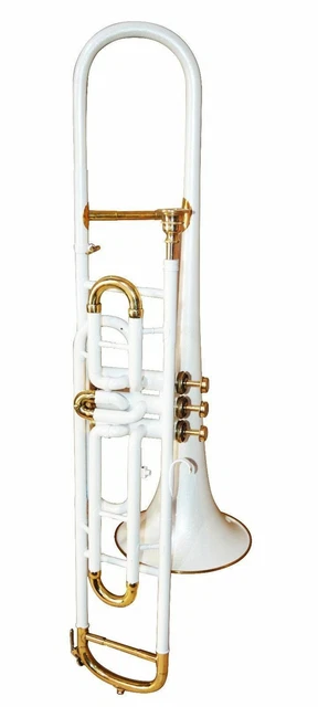 Season sale TROMBONE Bb PITCH @10% DISC. WHITE WITH FREE CASE