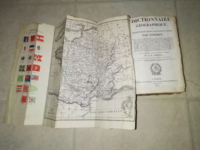 Dictionnaire Geographique,Descriptions Des Parties Du Monde-Vosgien-1825.Cartes