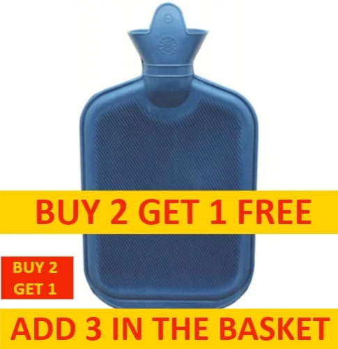 1.8L Hot Water Bottle Natural Rubber Winter Warmer Energy Saving Relief Heat