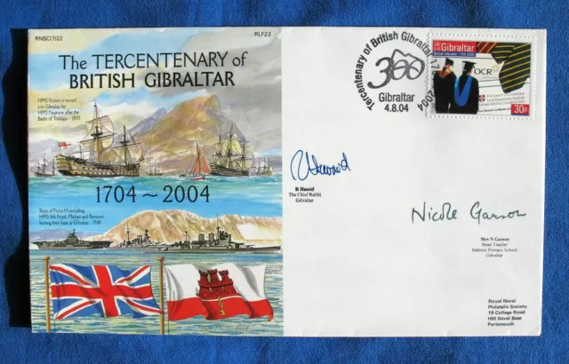 Navy Covers Tercentenary British Gibraltar RNSC(7)22 RLF22 Signed