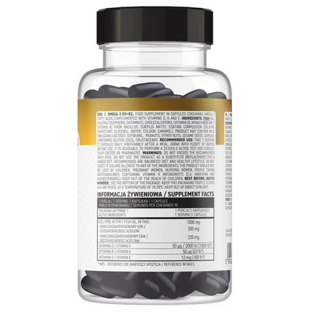 OSTROVIT OMEGA 3 + Vitamins D3 + K2, 90 capsules £10.95 PicClick UK