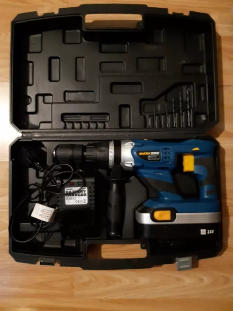 WORKZONE 24V HEAVY DUTY NI cd HAMMER DRILL SET 25.99 PicClick UK