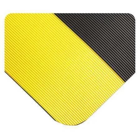 WEARWELL 431.78X3X15BK Ultrasoft Corrugated Mat, Black, 3 ft. W x 15 ft. L,