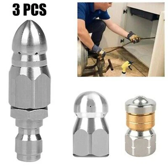 AWHAO Buse De Nettoyage Égout 1/2 NPT - Haute Pression - Acier Inoxydable