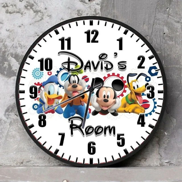 MICKEY MOUSE PERSONALIZED Name Wall Clock - Disney Kids Bedroom - GIFT ...