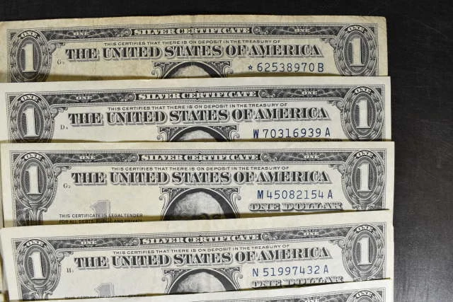 24 US $1 & $5 SILVER CERTIFICATES 1934-1957 SERIES BLUE SEAL w/UNC & STAR NOTE 2