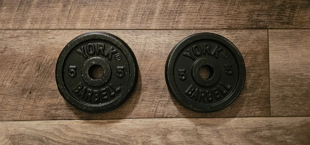 Paire D'haltères Vintage York Barbell 10 Lb - Fonte Standard, Made In USA