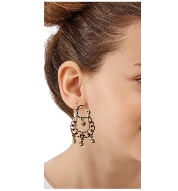 Boucles D'oreilles Enfant Tendance Créole Savoyarde – Tarentaise / Rosantine – Doré Et Zircon – N°007