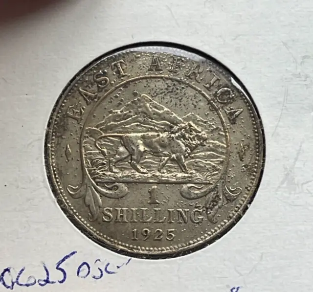 1925 East Africa 1 One Shilling - Silver