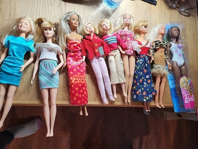 9 vintage 90s Restyled blonde Barbie dolls Excellent Condition!