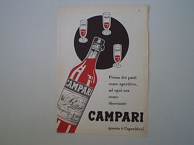 advertising Pubblicità 1958 BITTER CAMPARI