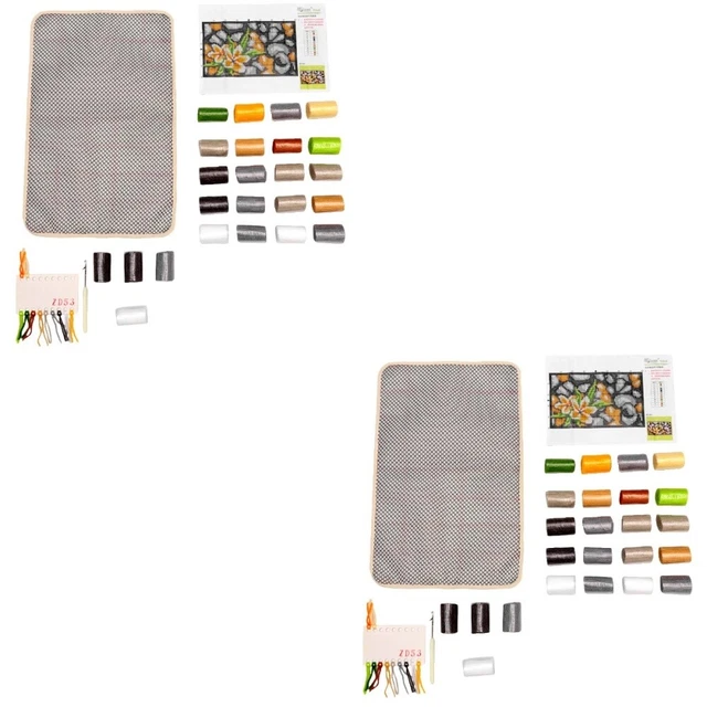 1 juego de 50x30 cm hágalo usted mismo alfombra bordada cojín bordado hecho a mano paquete de materiales
