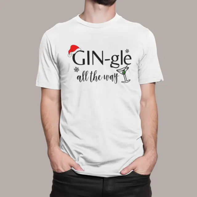 T Shirt Natale Gingle All The Way Divertente Regalo Di Natale Scherzo Novità Adulti Bambini