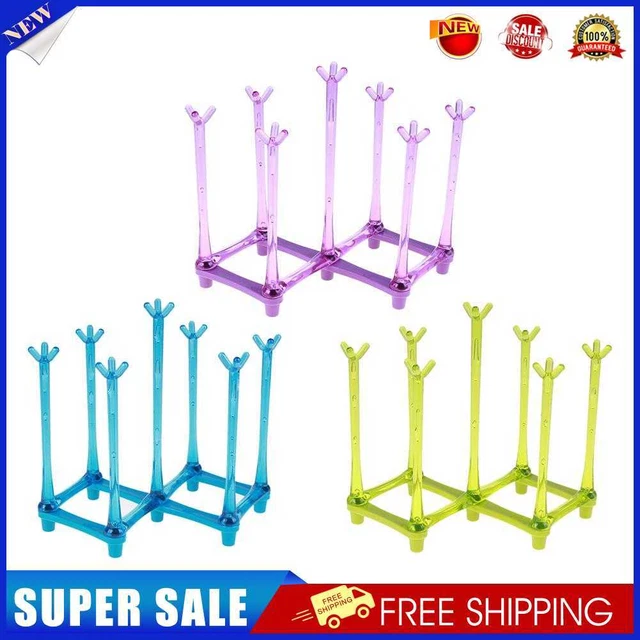 Glass Cup Bottle Drying Rack Drainer Dish Shelf Holder Kitchen Organizer