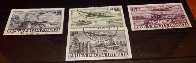Briefmarken Polen: "Flugzeuge" (1952) Geschnitten