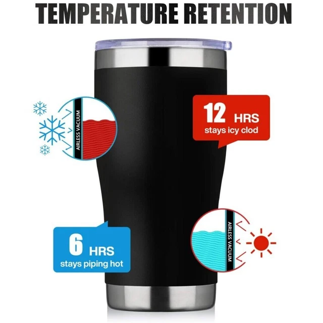 20oz Stainless Steel Tumbler, Vacuum Insulated Coffee Cup w/Lid, Keep Cold/Hot