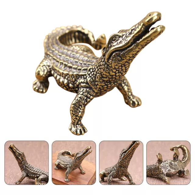 Brass Ornament Simulation Animal Model Realistic Alligator Toy