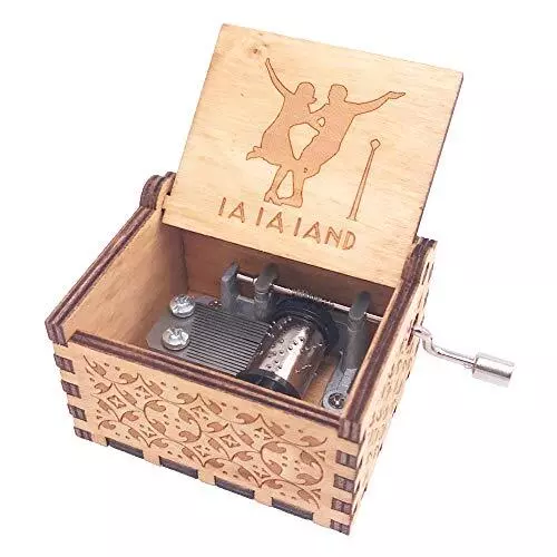 Lalaland Music Box Hand Crank Musical Box Carved Wooden,Play The Theme Song of