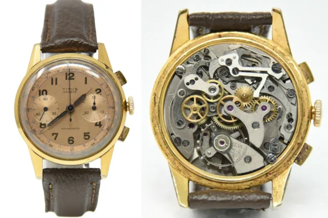 Orologio Titus geneve chronographe suisse Landeron 148 chrono mecanical watch