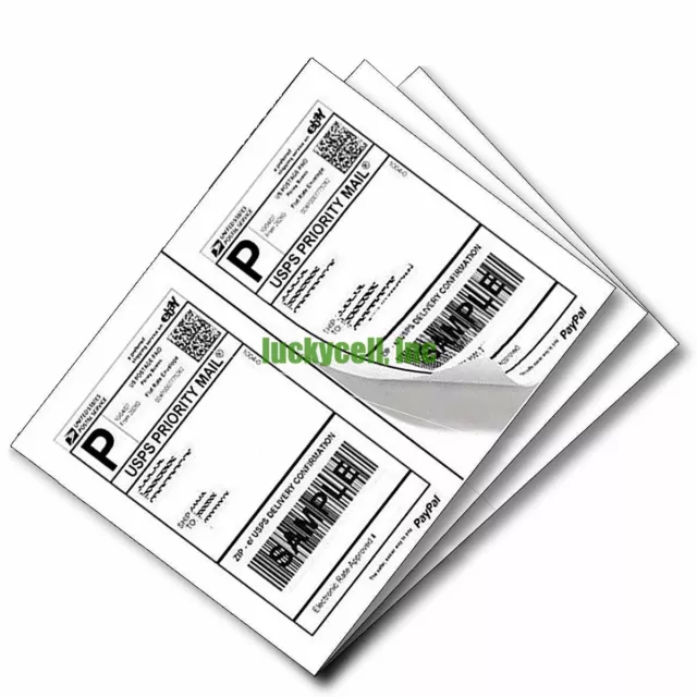 (200) 8.5 x 5.5 Wood Free Shipping Half-Sheet Self-Adhesive eBay PayPal Labels