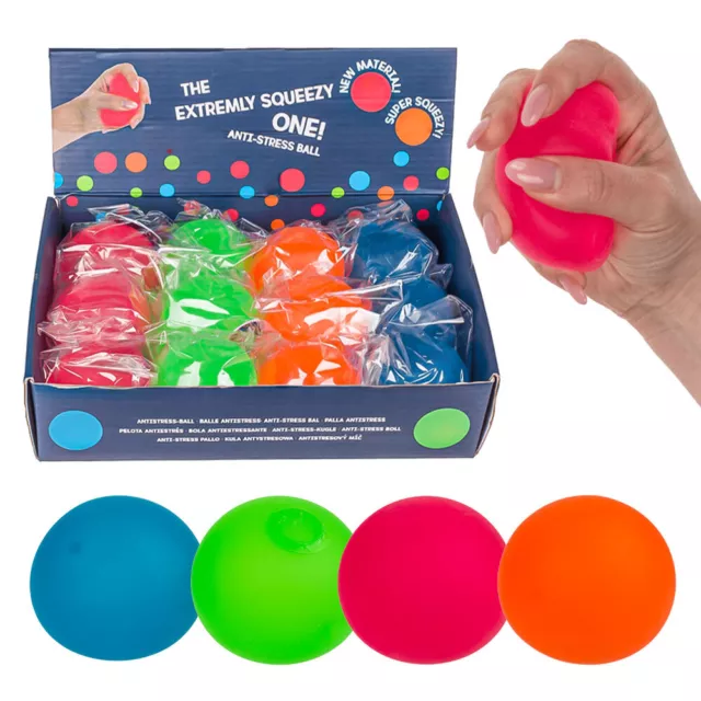 12 x Squeeze Ball Anti Stress Mitgebsel Knautsch Squish Quetsch Ball Knetball