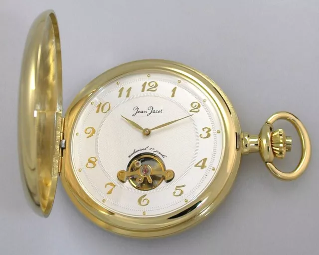 Analog Gold Plated Jean Jacot Pocket Watch+Chain