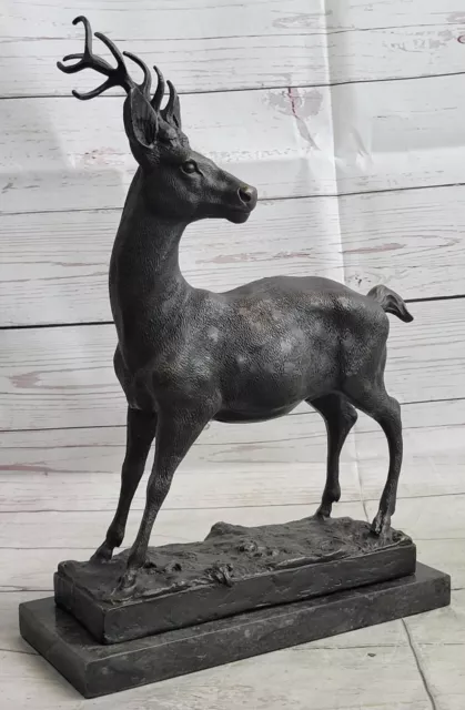 Large Size Cast Iron Stag Deer Bronze Standing Animal Statue Garden Ornament