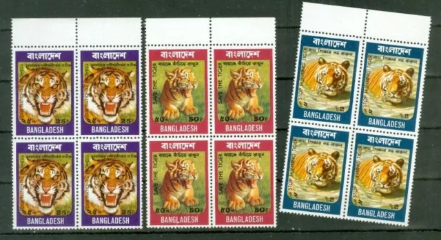 Bangladesh Save The TIGER Set Marginal Block of 4 MNH Lot#8018