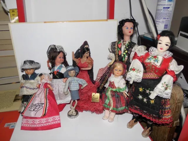 8 alte Puppen-Puppe-Kaufladen-Puppenhaus-Puppenstube-doll-poupee-Bastler