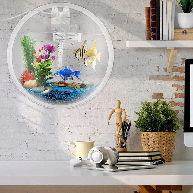 Outgeek Wall Mounted Aquarium Tank: 1-Gallon Betta Fish Bowl Hanging Aquariums C 8