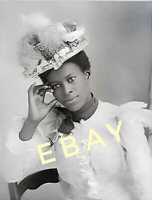 Vintage Old Photo Reprint of Pretty African American Black Woman Edwardian Era 1