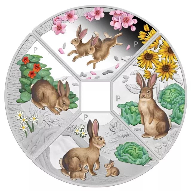 2023 LUNAR YEAR of the Rabbit 1oz Silver Proof Opal Coin PERTH MINT ...