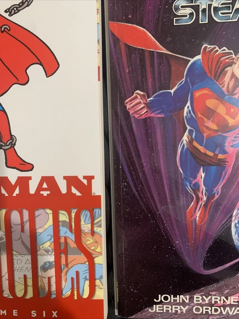 2 Book Superman TPB Lot: Chronicles 6 Jerry Siegel and Earth Stealers John Byrne 10
