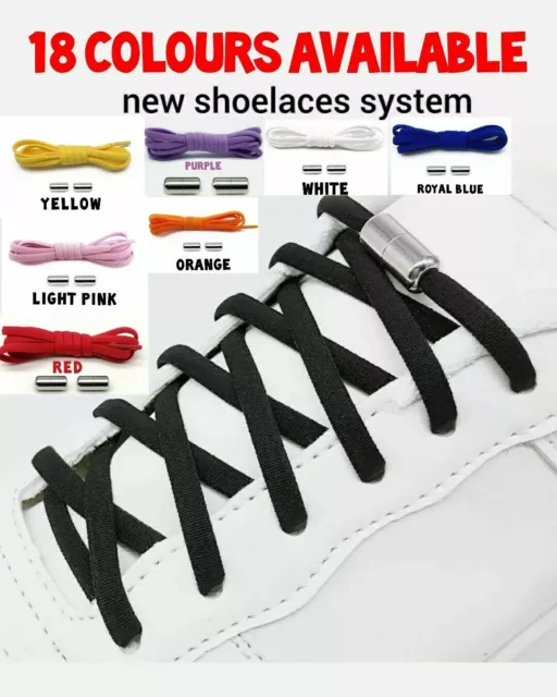 No Tie Shoe Laces Adult Kid Elastic Trainer Laces Lazy Easy No-tie Shoelaces jor