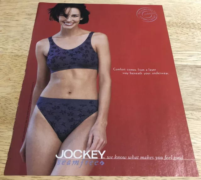 JOCKEY UNDERWEAR BRA & Panties - Pretty Brunette - 2000 Lingerie Print Ad  $5.59 - PicClick