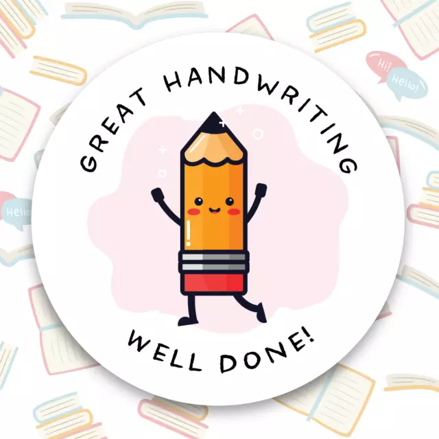 144 Great Handwriting Well Done Reward Stickers for School Teachers, Parents (30