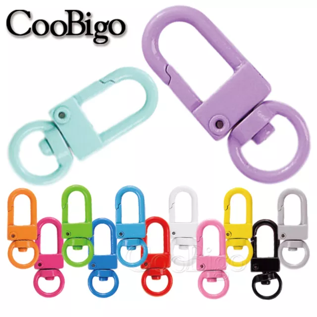 Metal Snap Hook Swivel Lobster Clasp Key Ring Keychain for Bag Strap ID Lanyard