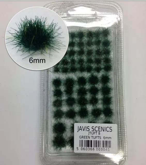 6mm Dark green Grass Tufts - All gauge scenery - Javis JTUFT8