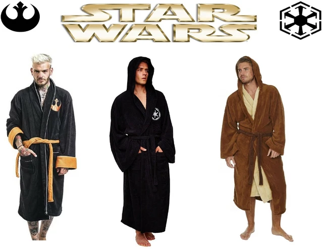 STAR WARS MENS Bathrobe Jedi Empire Fleece Robe Slippers