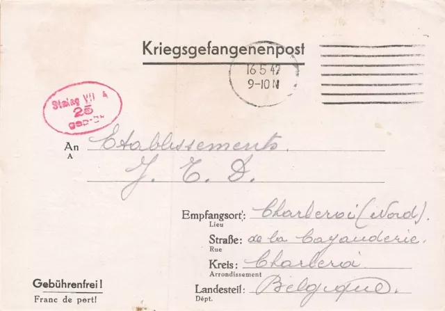 693447) DR Kriegsgefangenenpostblg. 2.WK Stalag VIIIA Görlitz