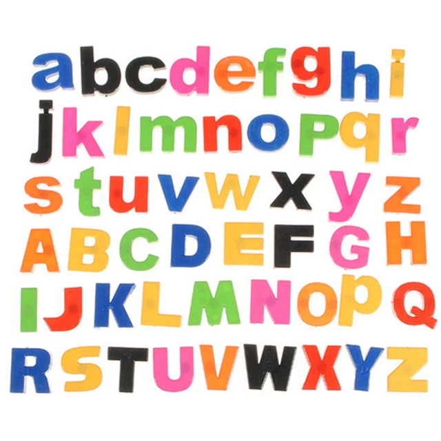 52 LOWER/UPPER CASE ALPHABET LETTERS Kids Childrens Learning Magnetic ...
