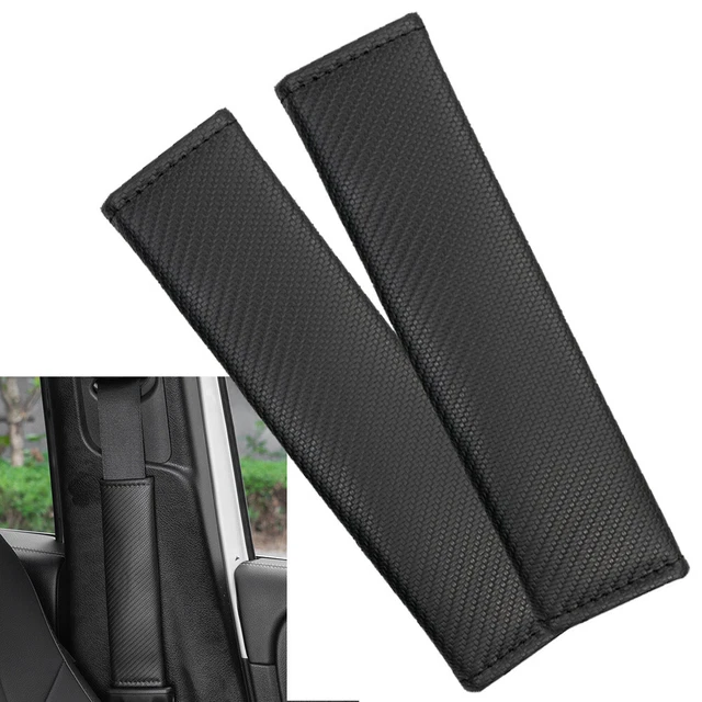 2Pc Car Auto Seat Belt Cover Shoulder Strap Pad Cushion Headrest Carbon Fiber
