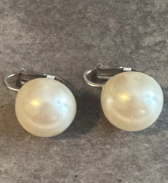 Marvella Clip Vintage Faux Pearl  Earrings Estate Find by Weinrich Brothers Co